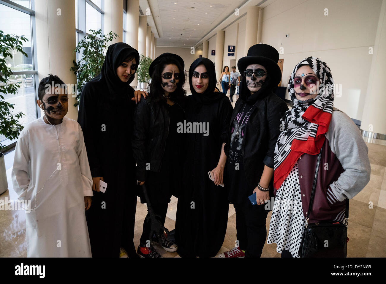 Dubai, 4th April 2014; Fans in costume at the 2014 Middle East Film and Comic Con at World Trade Centre in Dubai United Arab Emirates Credit:  Iain Masterton/Alamy Live News Stock Photo