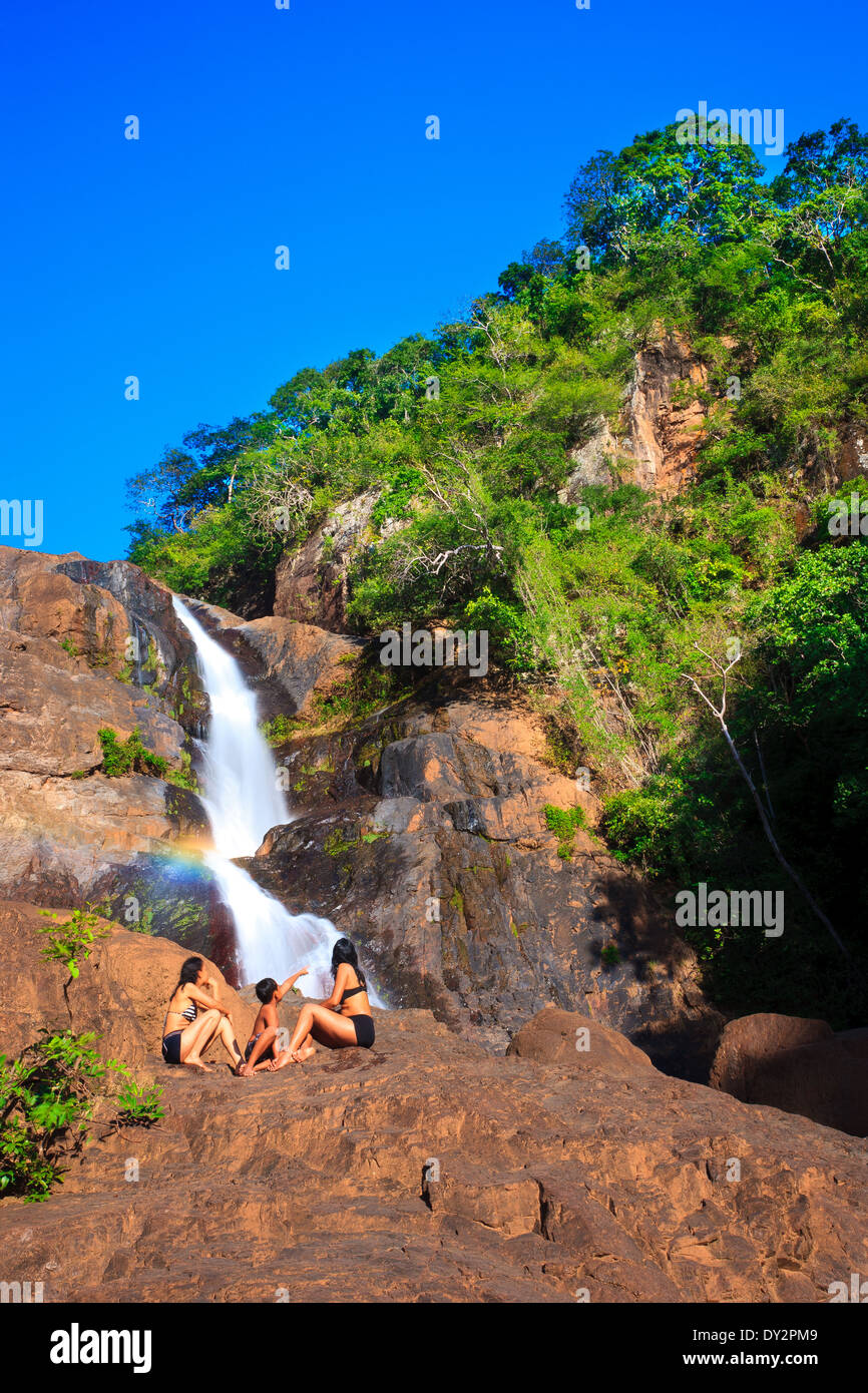 The beautiful waterfalls Chorro el Caño (Las Cascadas de Ola), Cocle province, Republic of Panama. Stock Photo