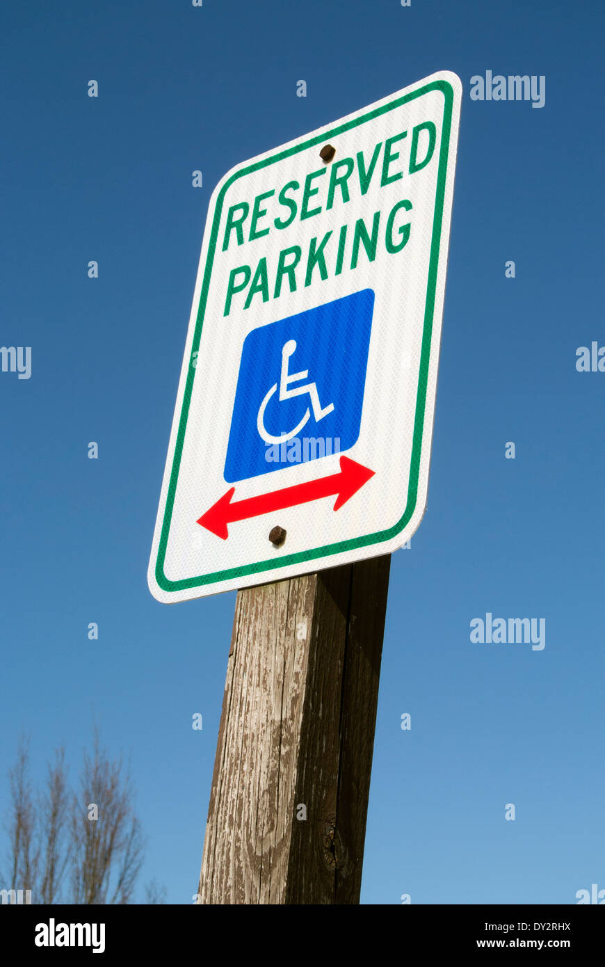Reserved parking sign. Stock Photo