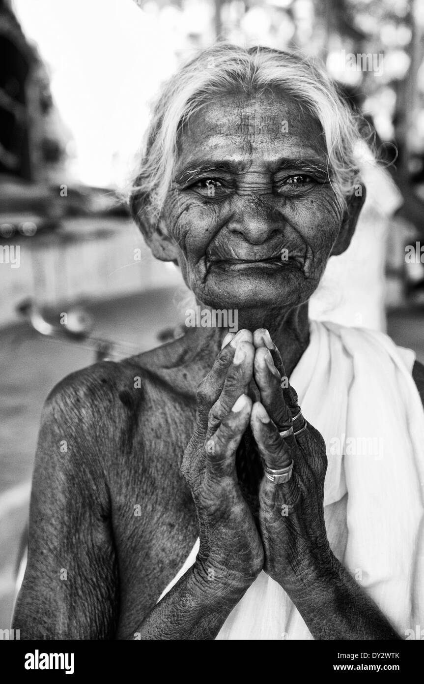A woman poses for a portrait in Erode, India. Stock Photo