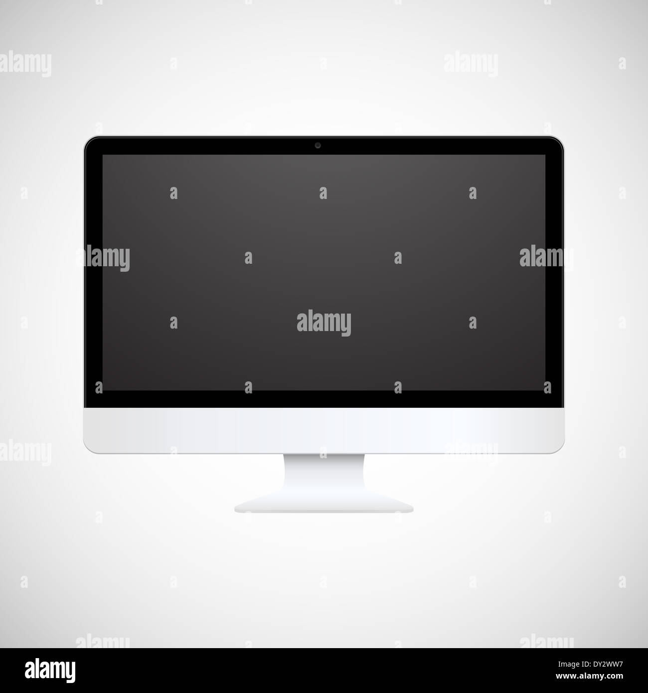 Isolated white computer display Stock Photo
