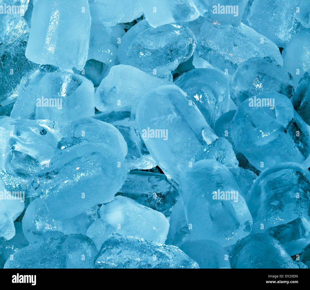 Ice Cubes Frosty Cyan Cold Background Stock Photo