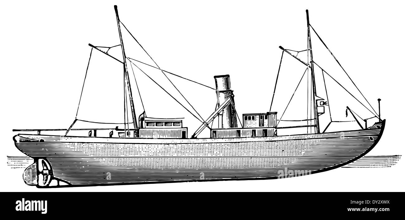 Russian icebreaker 'Gaydamak', 1899. Stock Photo