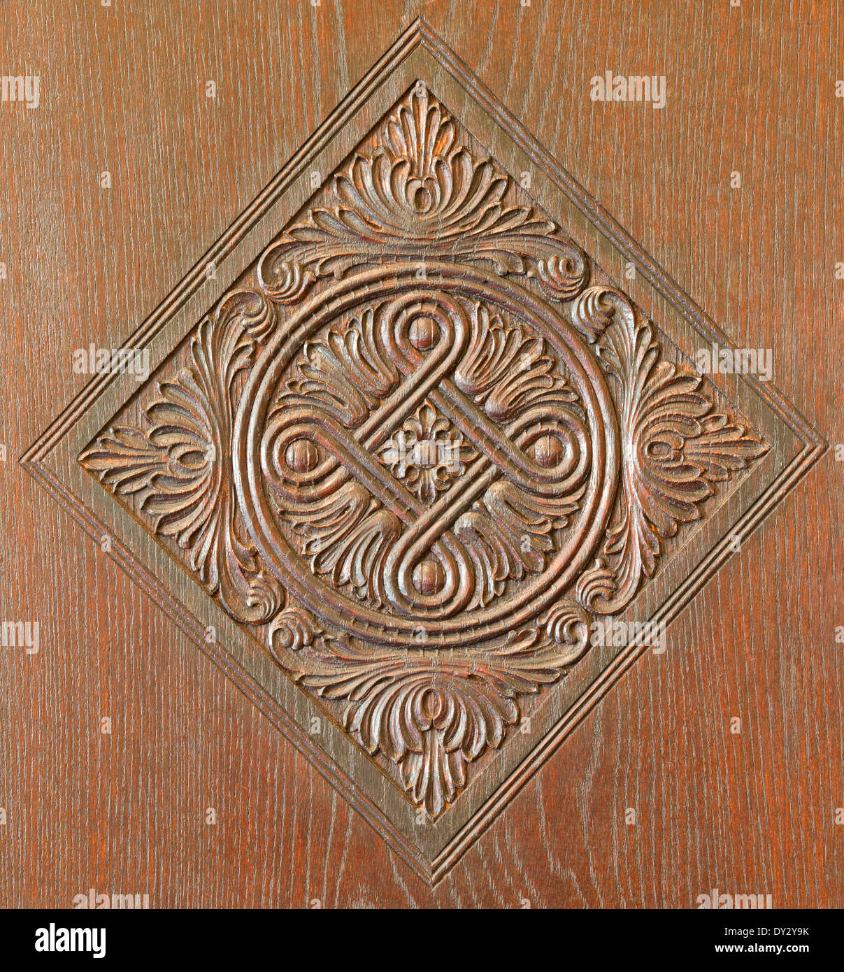 Carved detail on the furniture form 19. cent. in Bulgarian saloon in palace Saint Anton. Stock Photo