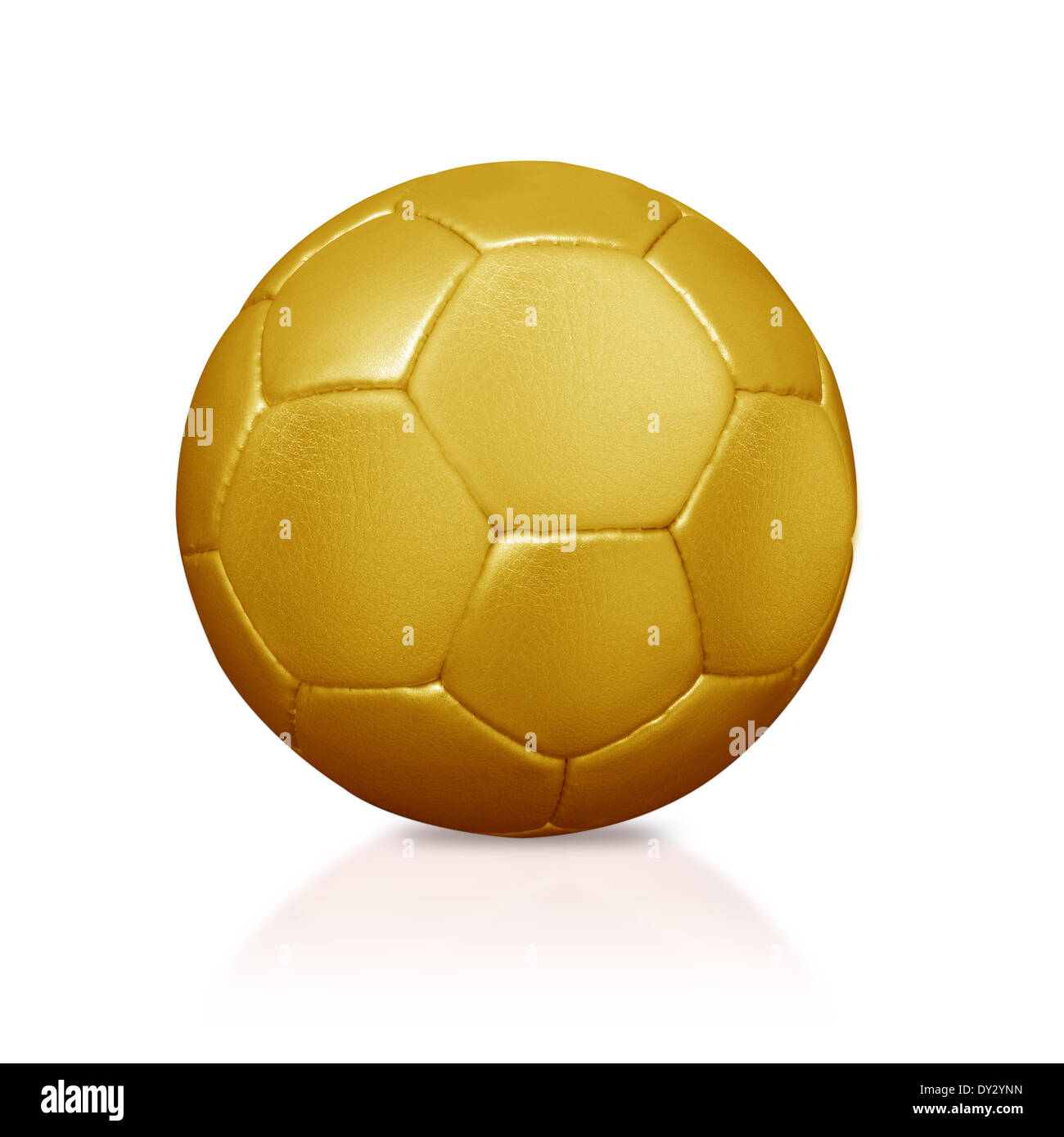Golden Soccer Ball Or Football Isolated On White Clipping Work Path