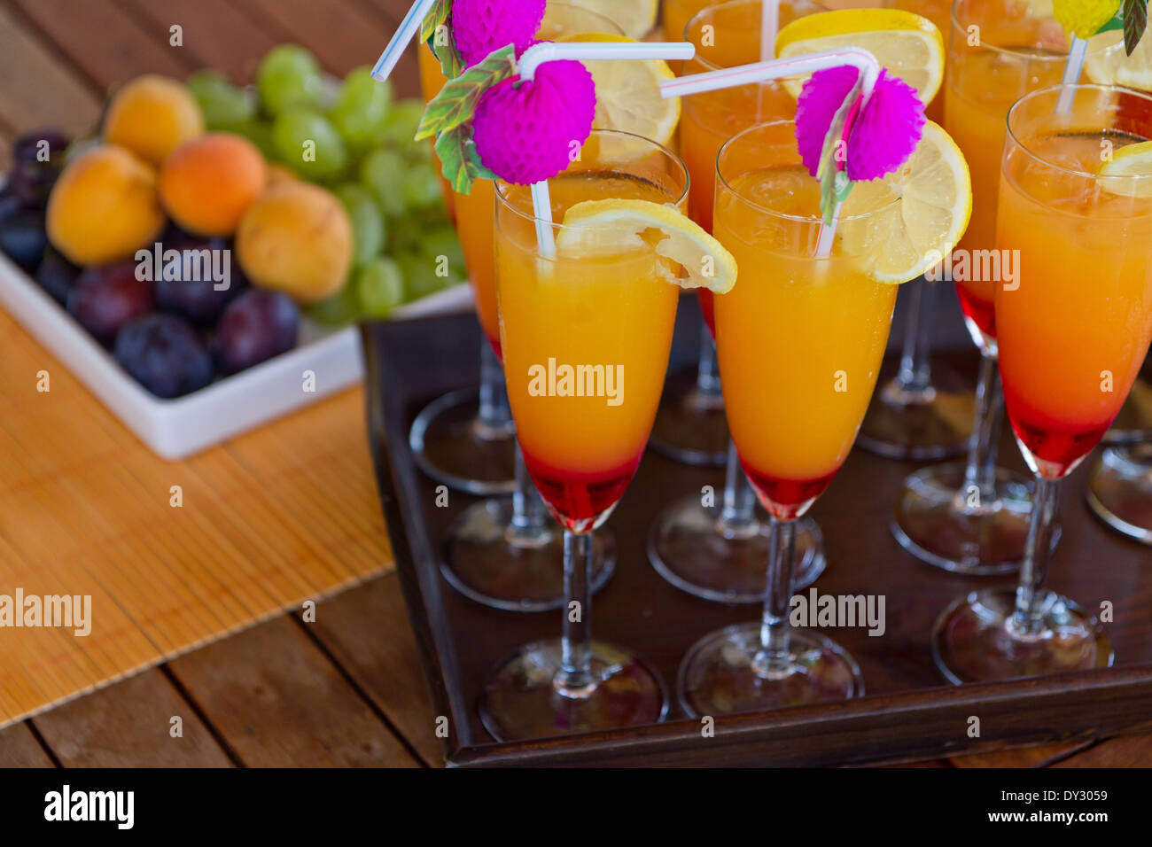 Cocktails Campari with orange juice detail Stock Photo Alamy