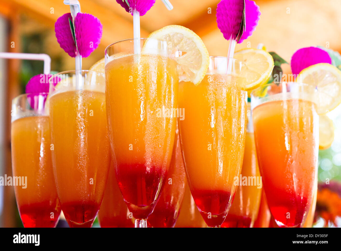 Cocktails Campari with orange juice detail Stock Photo Alamy