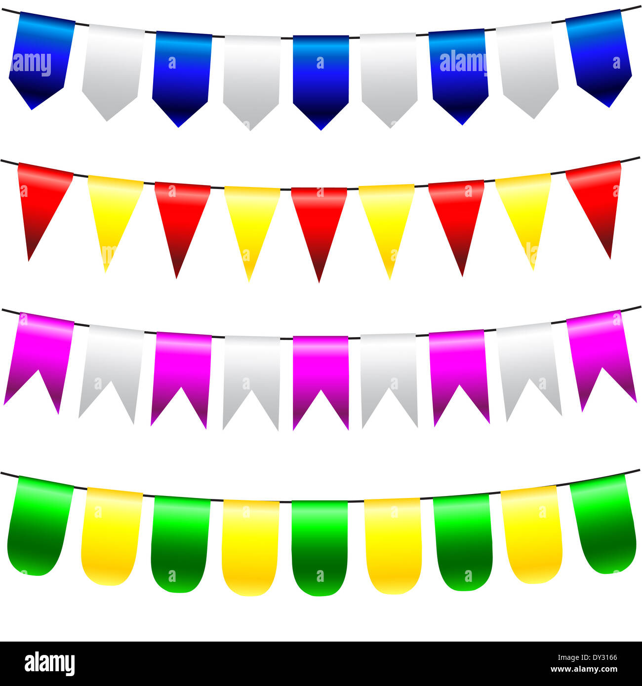 Vector bunting and garland set Stock Photo - Alamy