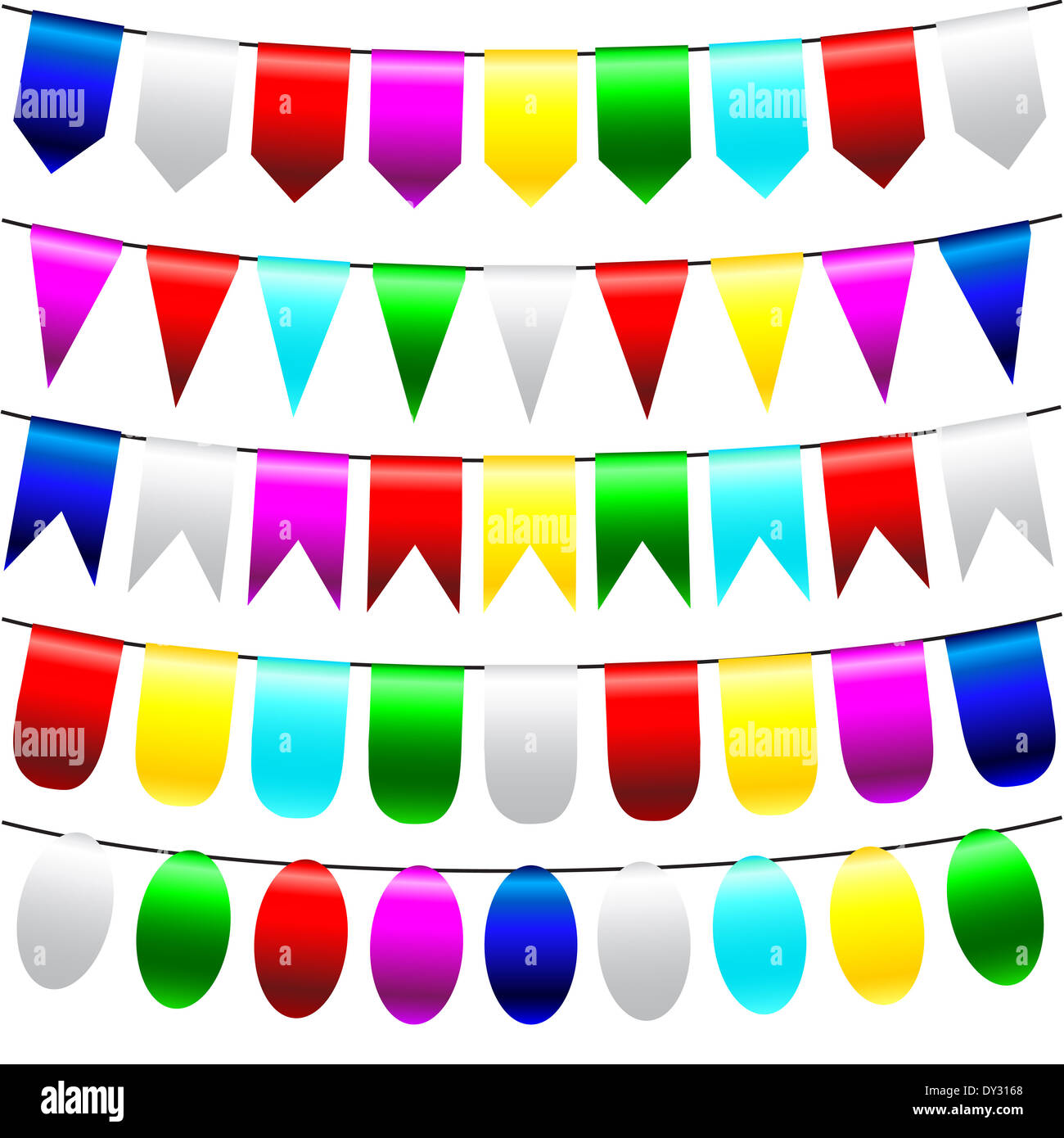 Vector bunting and garland set Stock Photo - Alamy