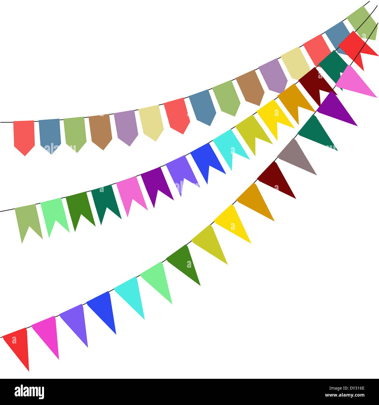 Vector bunting and garland set Stock Photo - Alamy