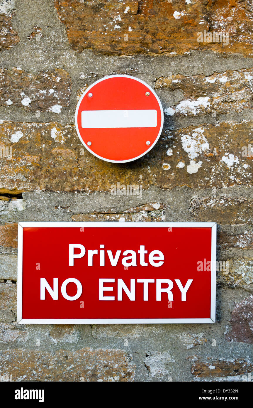 No Entry sign at the Castle of Mey, Caithness, Scotland, UK Stock Photo