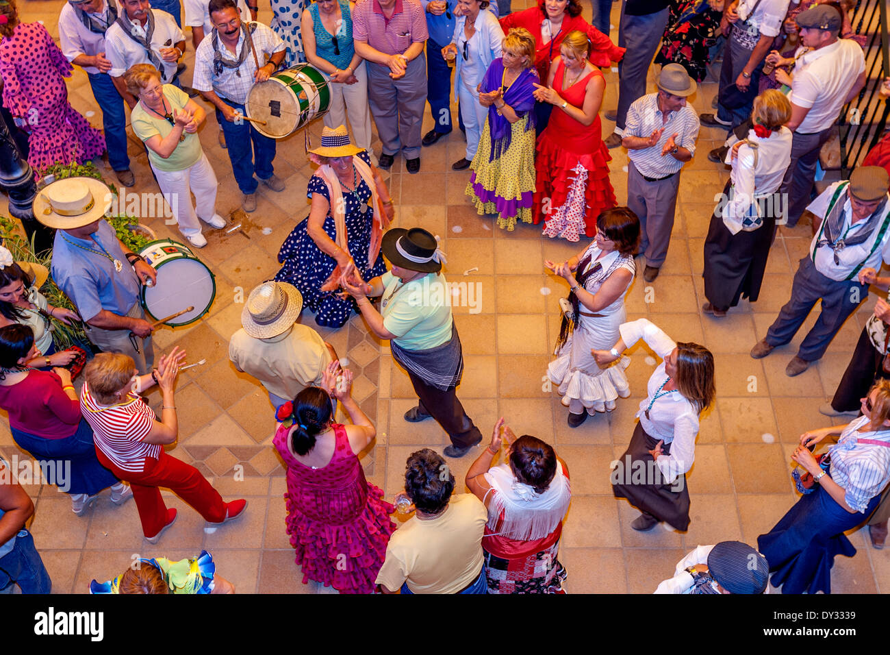 Flamenco Dancing, El Rocio Festival, El Rocio, Andalusia, Spain Stock