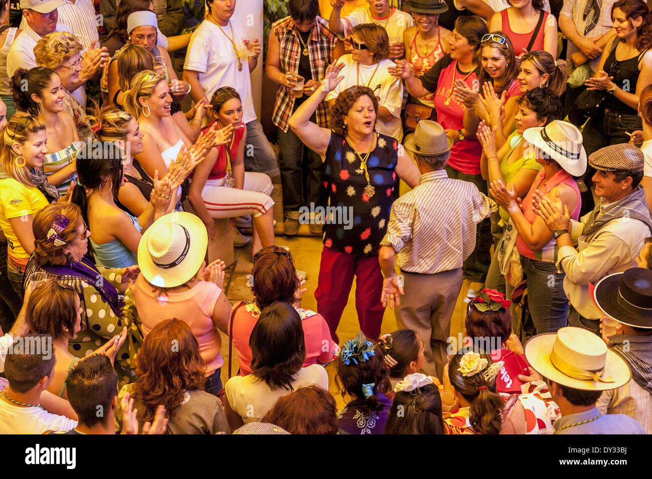 Flamenco Dancing, El Rocio Festival, El Rocio, Andalusia, Spain Stock