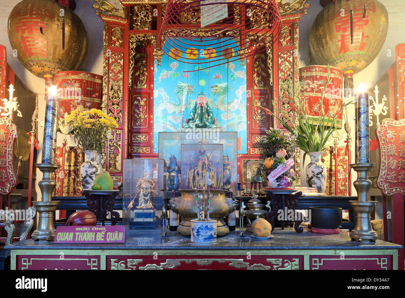 Hoi An, Vietnam, Southeast Asia. Altar at the Assembly Hall of the ...