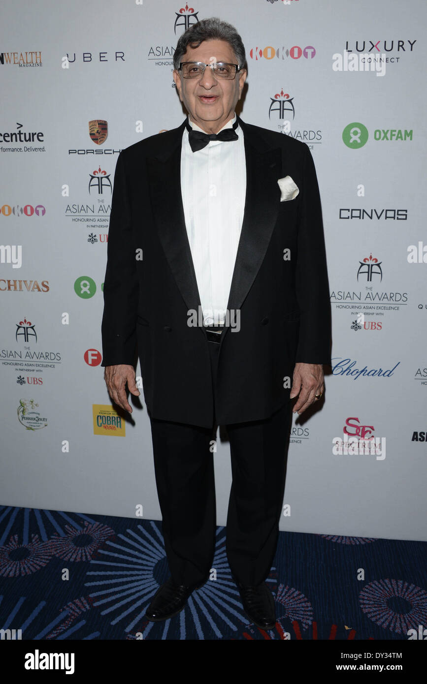 London, UK. 4th April 2014. Cyrus Poonawalla Winner of the Business Leader award at the Asian Awards at The Grosvenor House Hotel on April 4, 2014 in London, England. Credit:  See Li/Alamy Live News Stock Photo