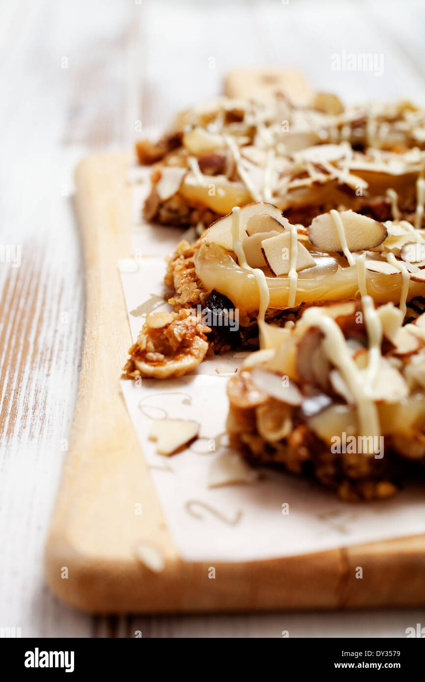 Homemade granola bars with fresh muesli and raisins Stock Photo Alamy