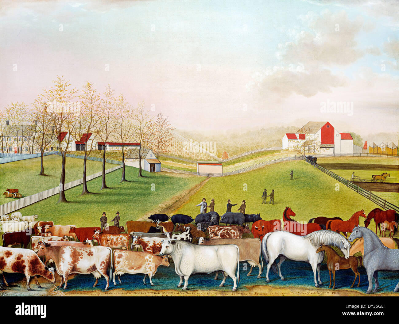 Edward Hicks, The Cornell Farm 1848 Oil on canvas. National Gallery of Art, Washington, D.C., USA. Stock Photo