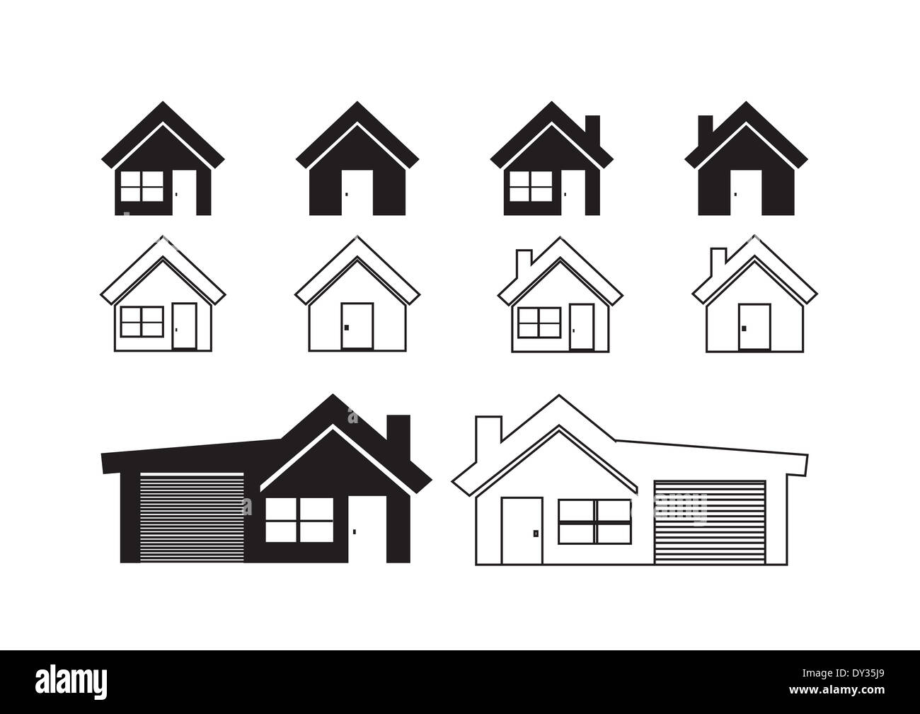 Home icon and Real estate concept Stock Photo - Alamy