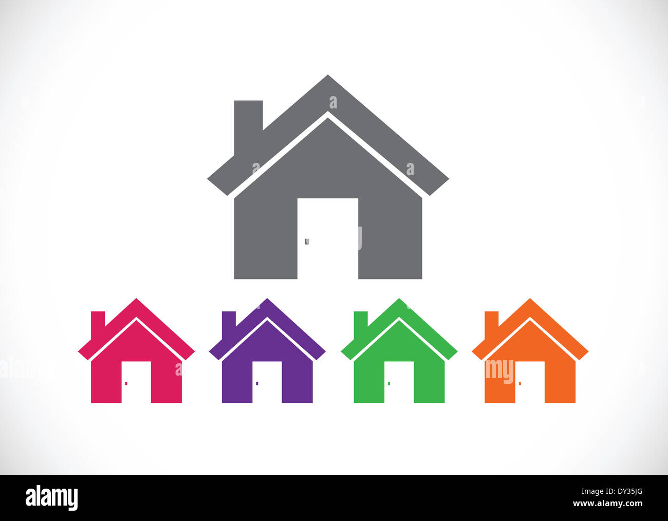Home icon and Real estate concept Stock Photo - Alamy