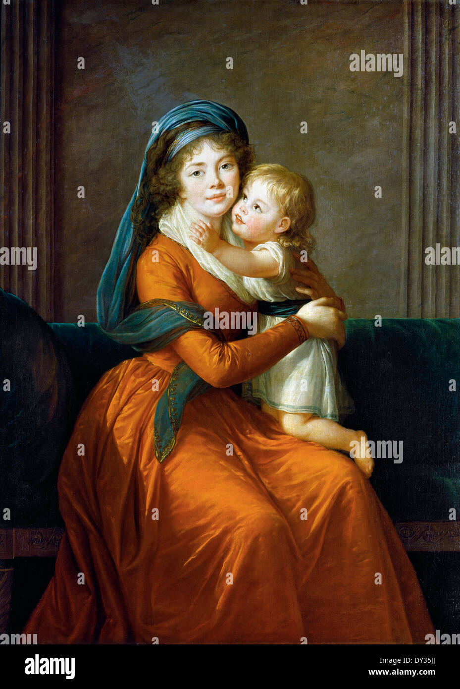 Louise Elisabeth Vigee Le Brun, Portrait of princess Alexandra Golitsyna and her son Piotr 1794 Oil on canvas. Stock Photo
