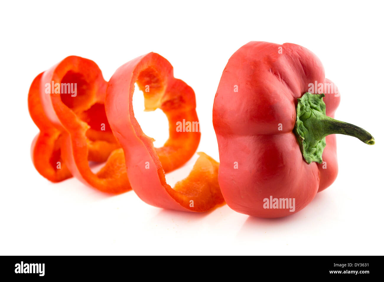 sweet red bell pepper on white background. Stock Photo