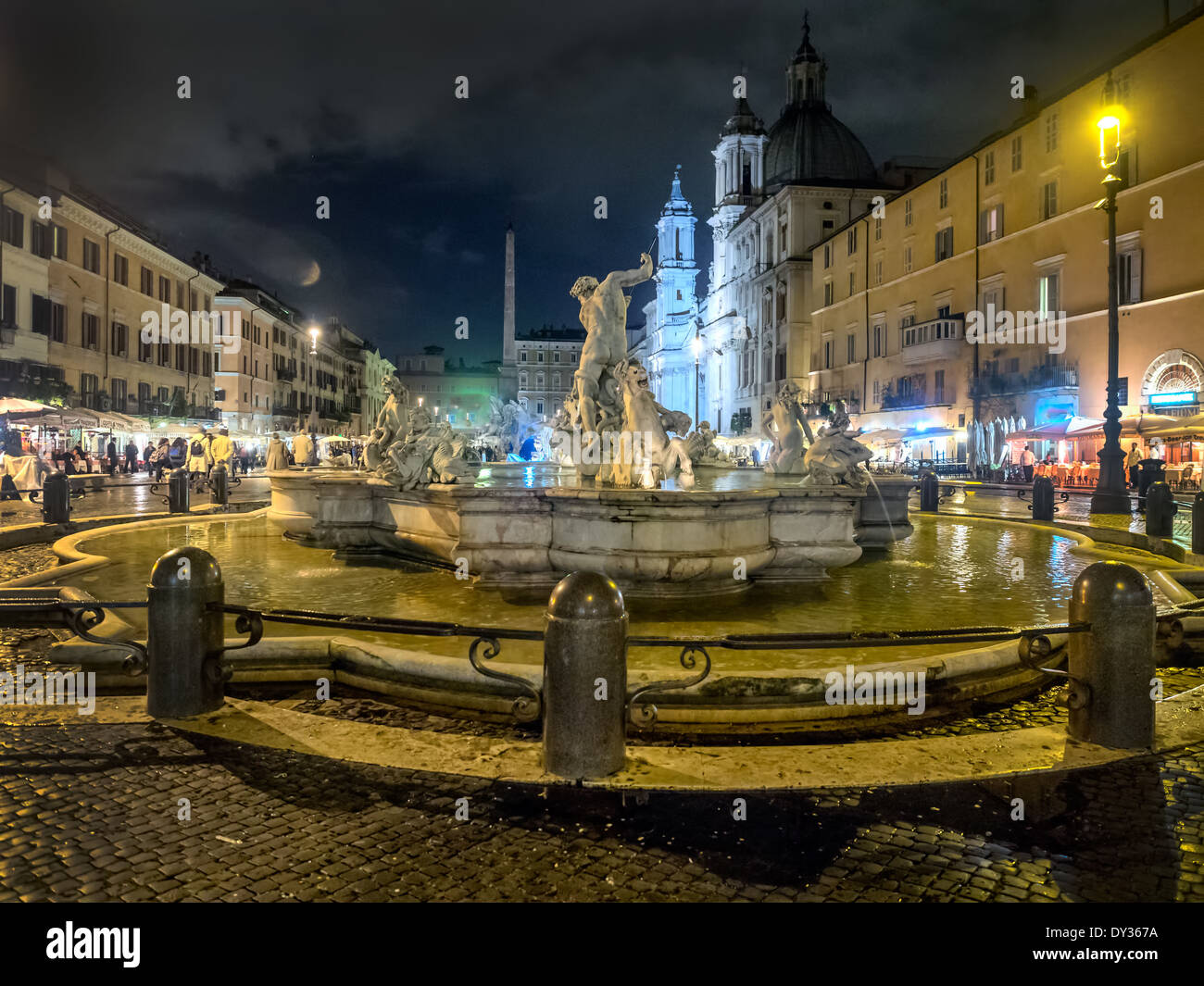 Poseidon fountain, Navona square in Rome, Italy Stock Photo