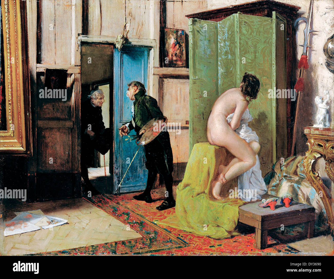 Eduardo Zamacois, The Wrong Moment. Circa 1868. Oil on panel. Bilbao Fine Arts Museum, Bilbao, Spain. Stock Photo