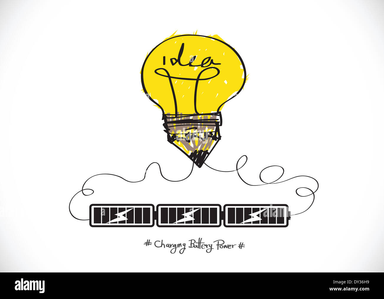 Light bulb Charging Battery Power Idea design Stock Photo Alamy