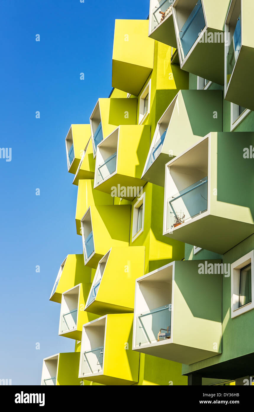 KAB apartments, developing city area of Ørestad, Amager, Copenhagen, Denmark Stock Photo