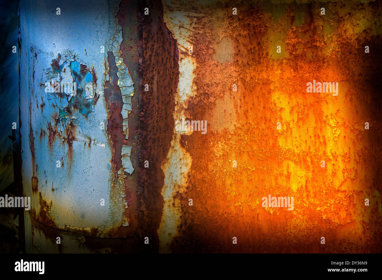Texture of colored rust metal plate Stock Photo