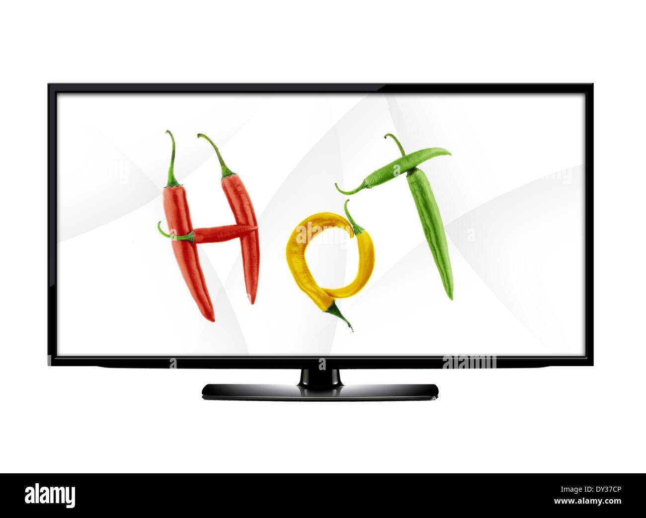 LCD tv screen and hot offer conceptual image . (with clipping work path) Stock Photo