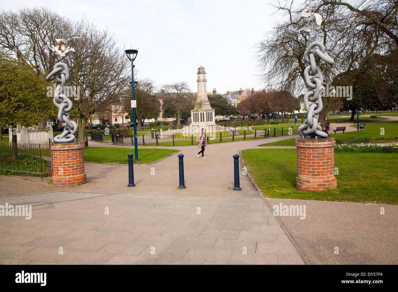 Entrance to St park, Great Yarmouth, Norfolk, England Stock