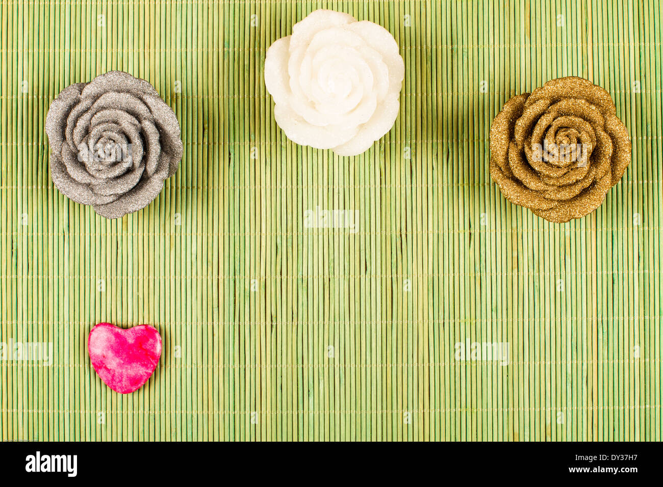 Deco rose with heart Stock Photo