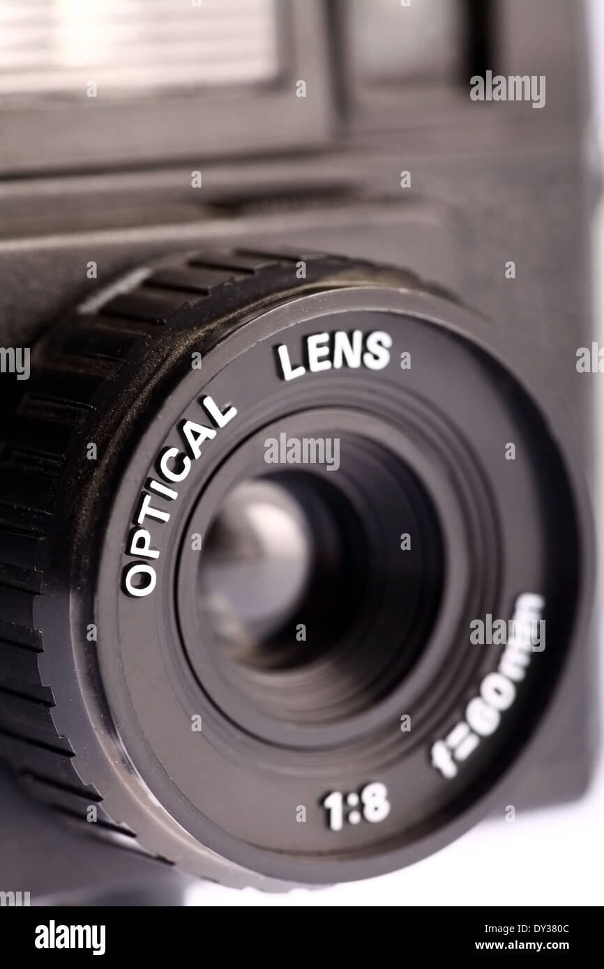 An old film plastic camera isolated on white Stock Photo Alamy