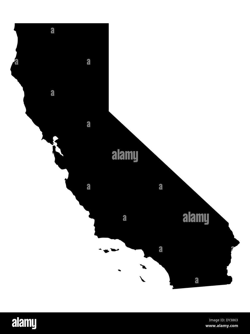 Map of california Black and White Stock Photos &amp; Images - Alamy