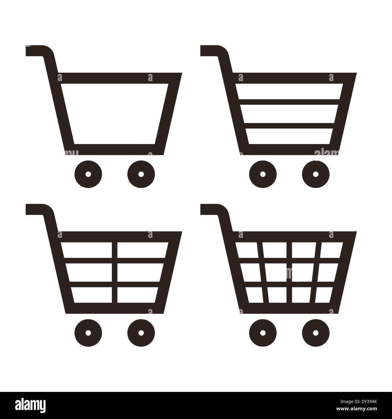 Shopping Cart Icon Set isolated on white background Stock Photo - Alamy