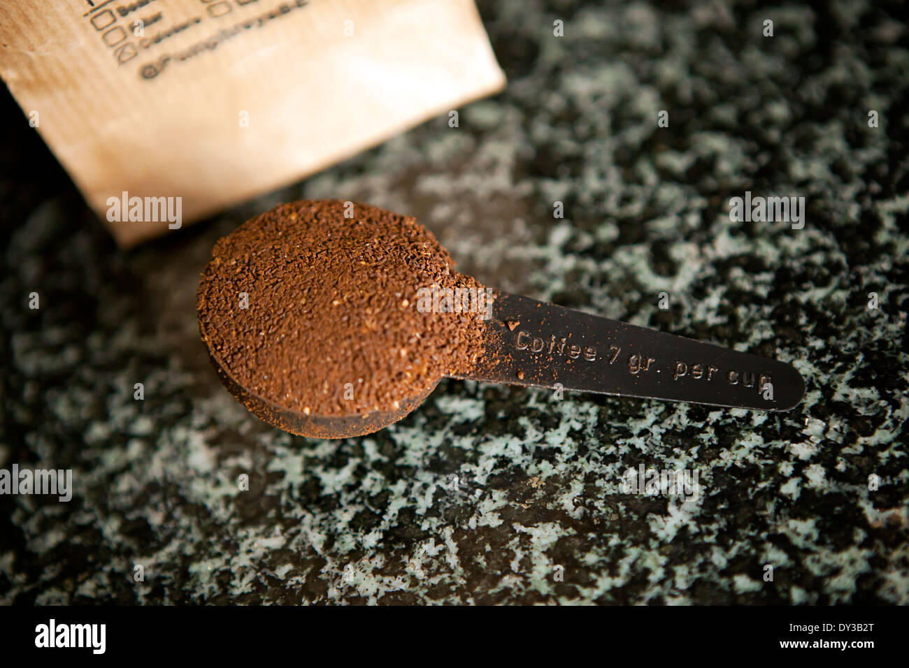 Coffee grounds in coffee scoop Stock Photo Alamy