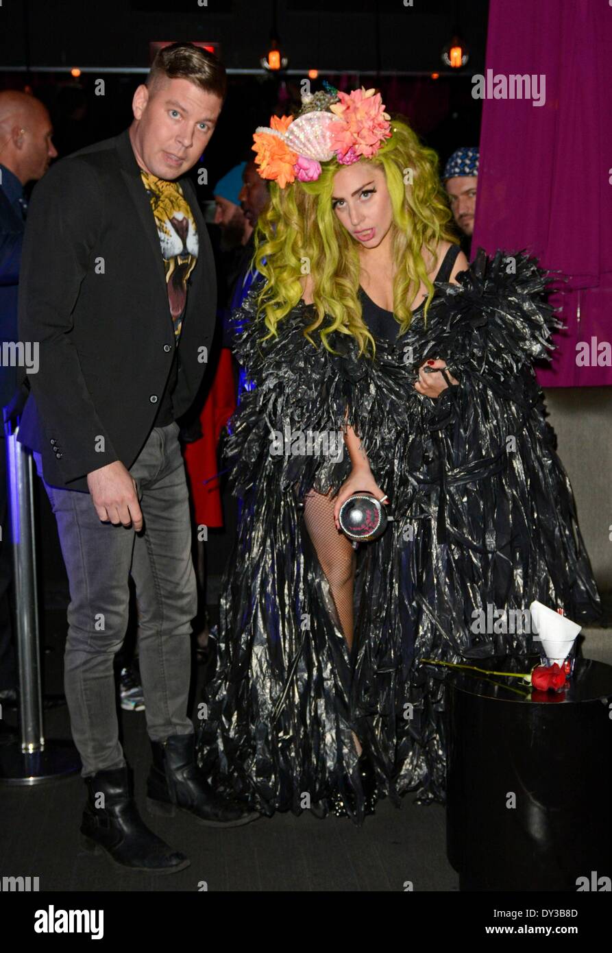 New York, NY, USA. 4th Apr, 2014. Lady Gaga with promoter Dougie Meyer