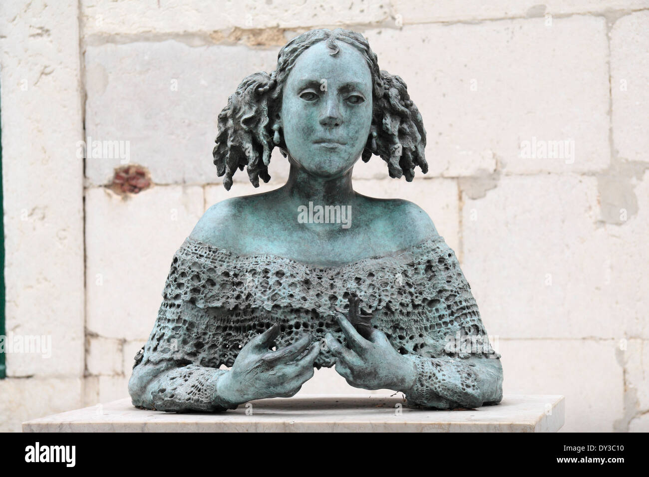Bust memorial of Catarina de Braganca (Catherine of Braganza ) in Lisbon, (Lisboa), Portugal. Stock Photo