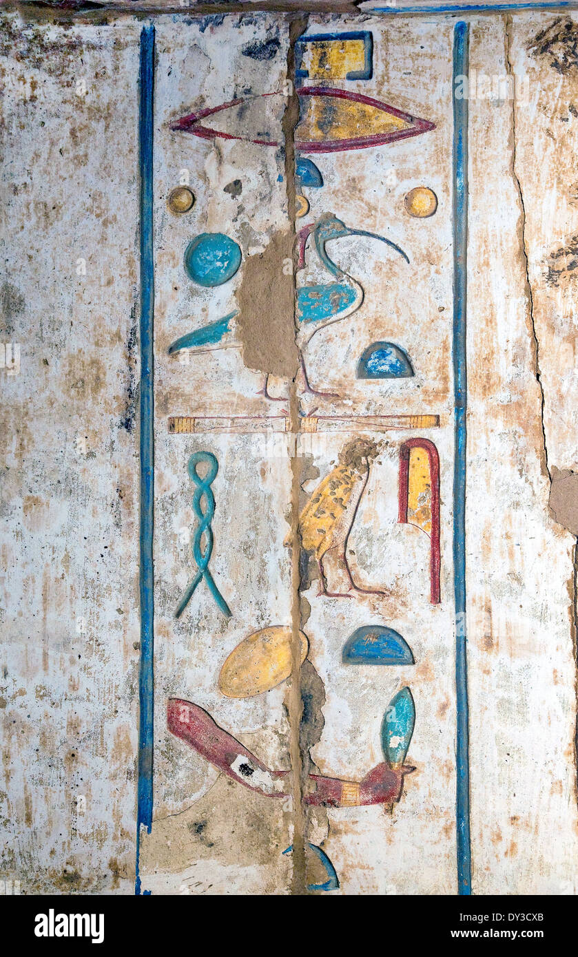 Temple of Ramses III at Medinet Habu: painted reliefs in the walls of ...