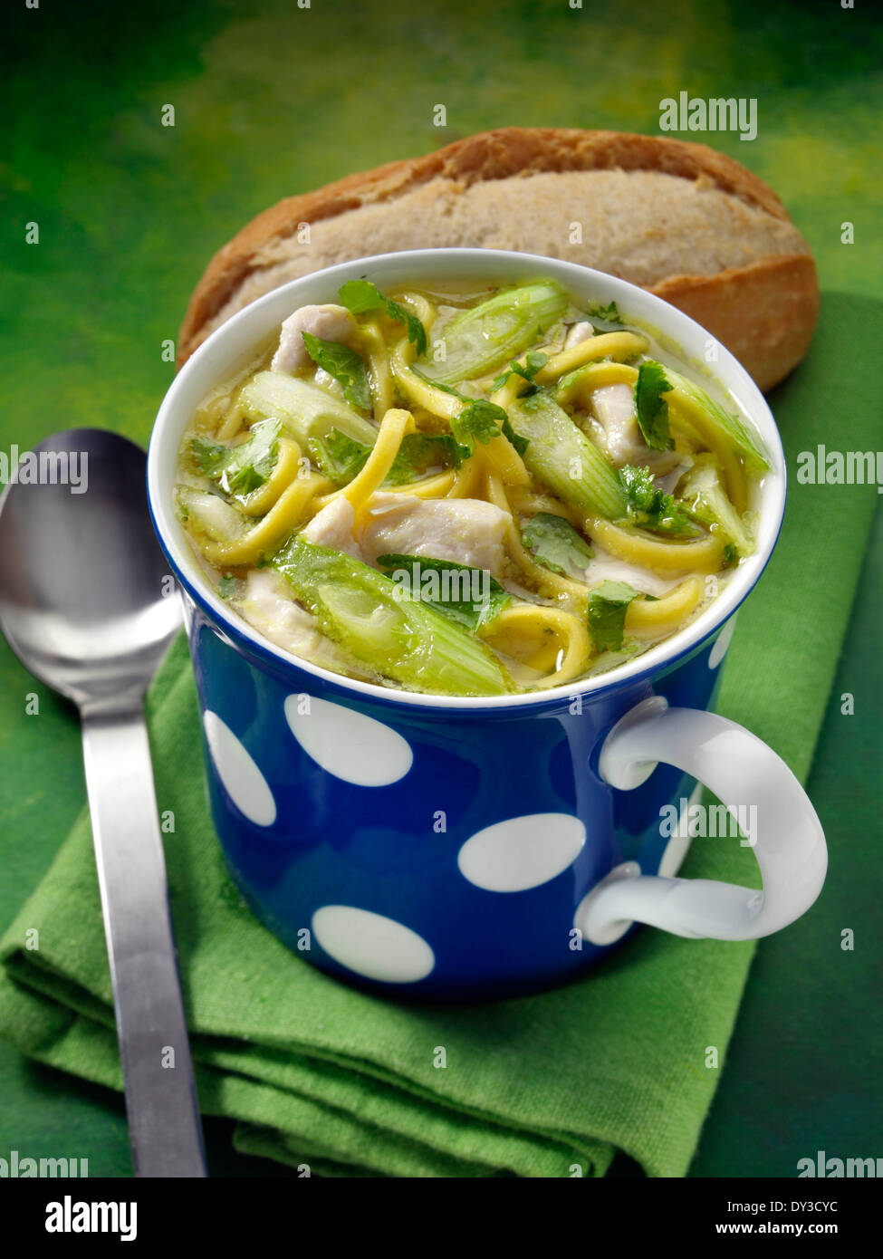 Chicken noodle soup Stock Photo Alamy