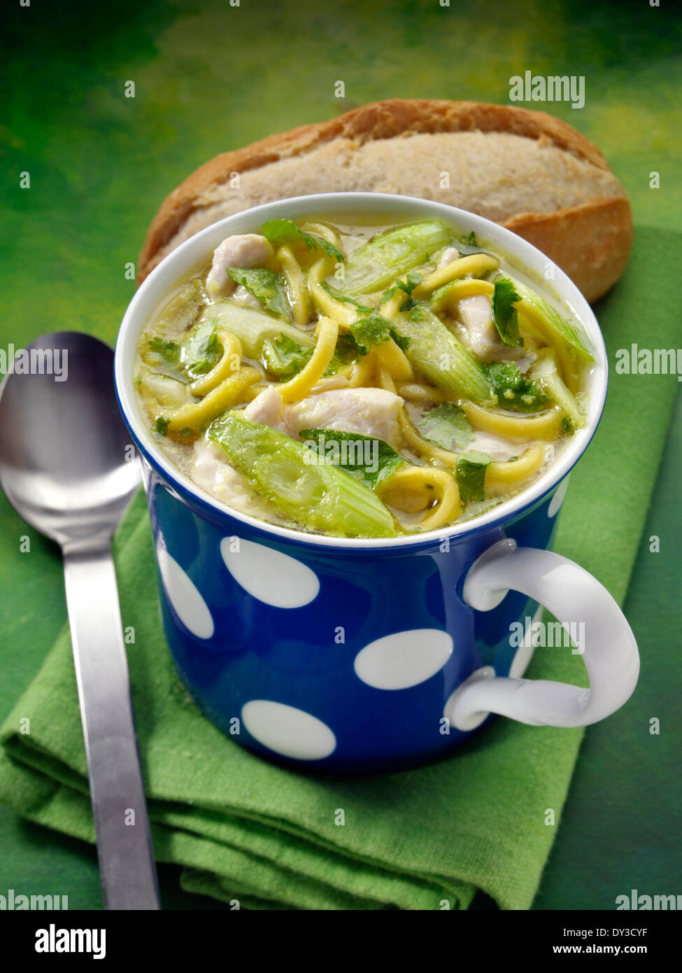 Chicken noodle soup Stock Photo Alamy