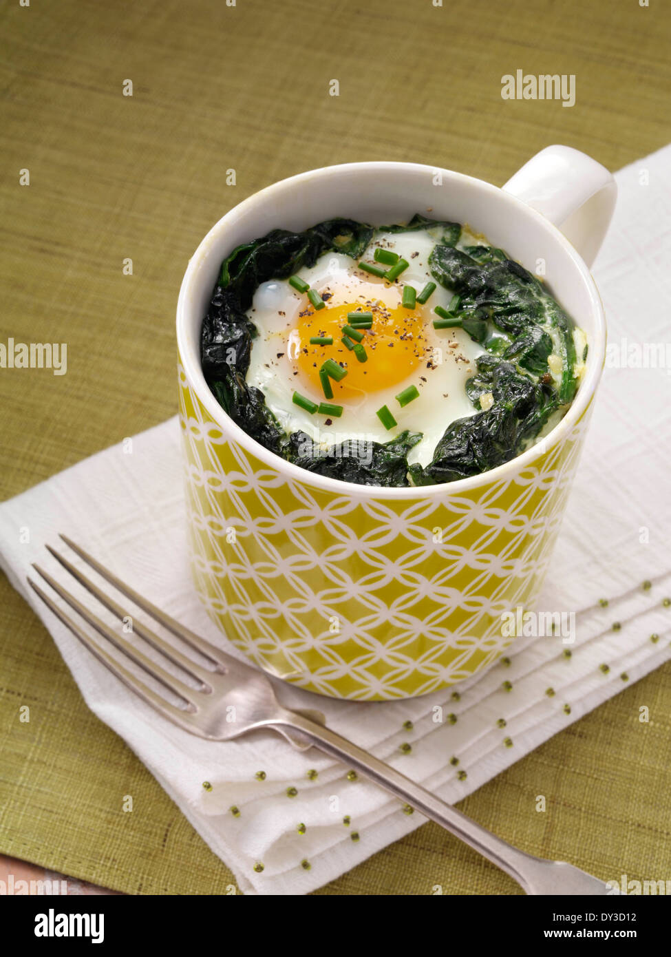 Individual spinach eggs florentine student meal hires stock