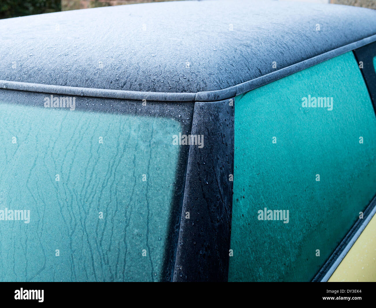 frost ice car window winter weather season cold Stock Photo Alamy