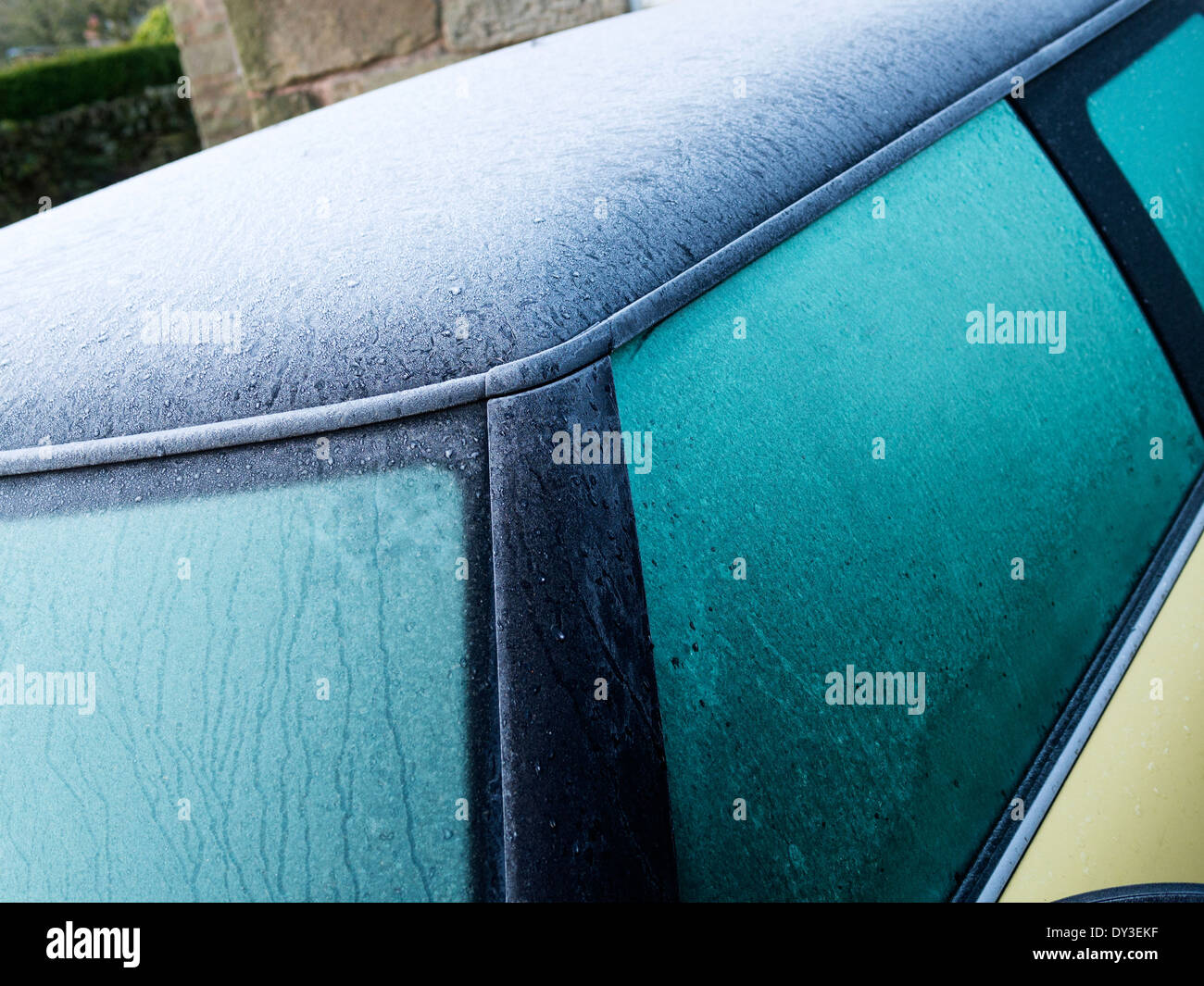 frost ice car window winter weather season cold Stock Photo Alamy