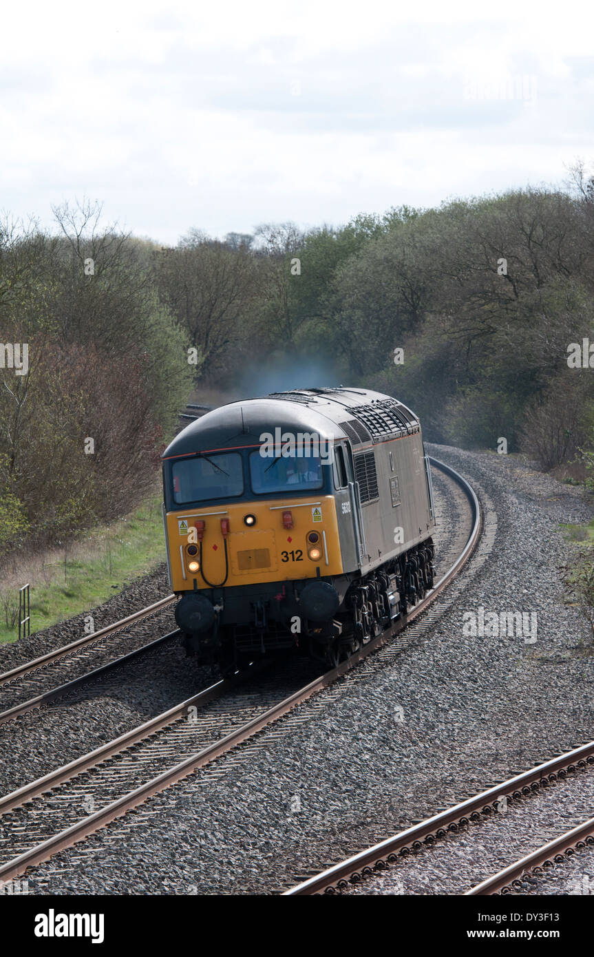 Class 56 diesel locomotive No 56312 travelling light engine, Hatton ...