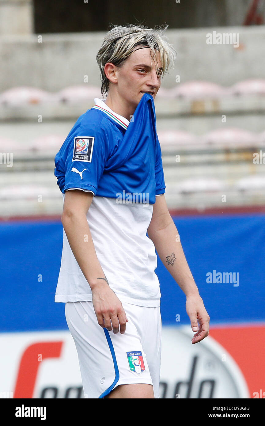 Vicenza, Italy. 05th Apr, 2014. FIFA Women's World Cup qualification match Italy vs Spain. Picture shows a disappointed Melania Gabbiadini. © Action Plus Sports/Alamy Live News Stock Photo