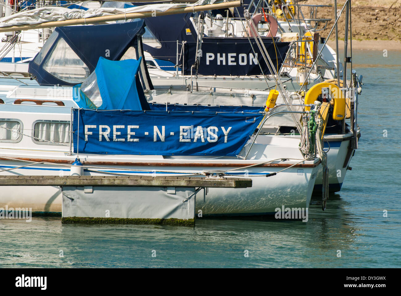 Yachts and boats at anchor on the River Arun, Littlehampton, West