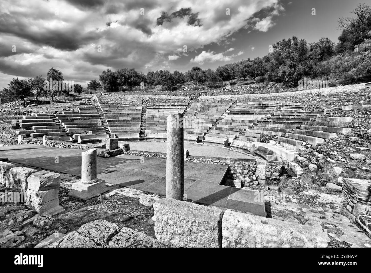 Small Ancient Theater Epidaurus (4th Century B.C.), Greece Stock Photo