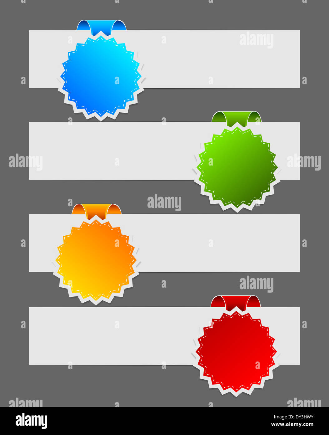 Set of banners with four color label Stock Photo - Alamy